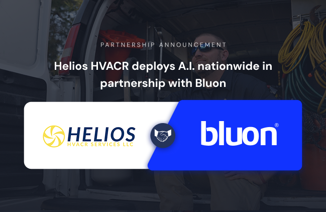 Helios HVACR deploys A.I. nationwide in partnership with Bluon
